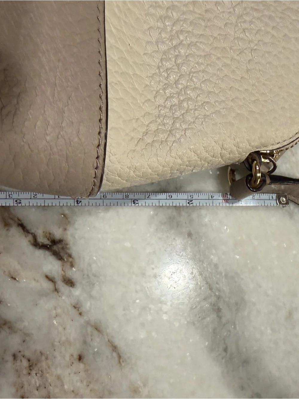 kate spade Cream and Taupe Pebbled Leather Crossbody